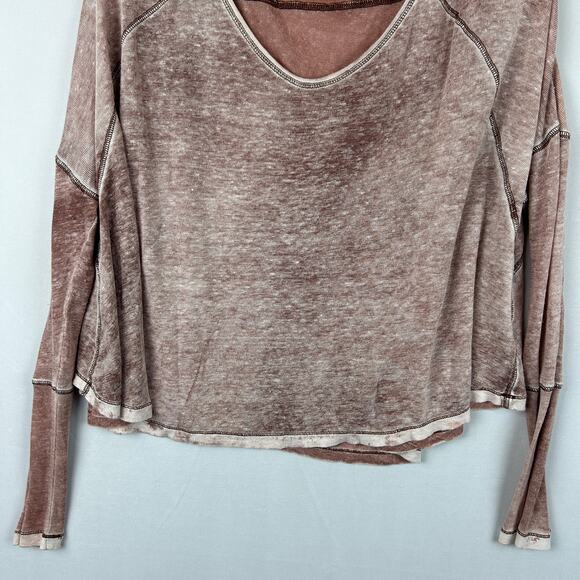 We the Free People Macchiato Scoop Neck Top Blouse Long Sleeve Women's Size XS - Picture 3 of 11